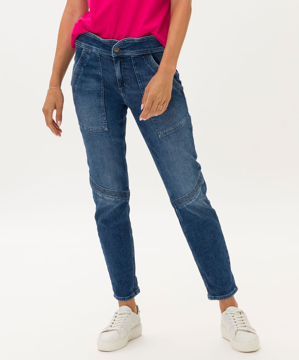 Damen Jeans Style MERRIT dark RELAXED used blue S