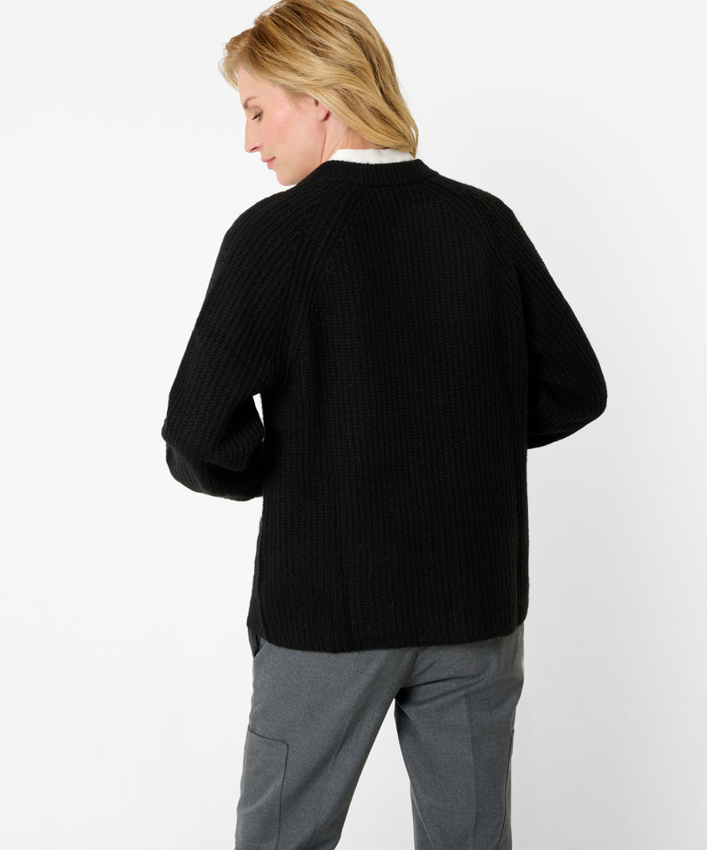 Women Knitwear | ANIQUE black Sweatshirts Style