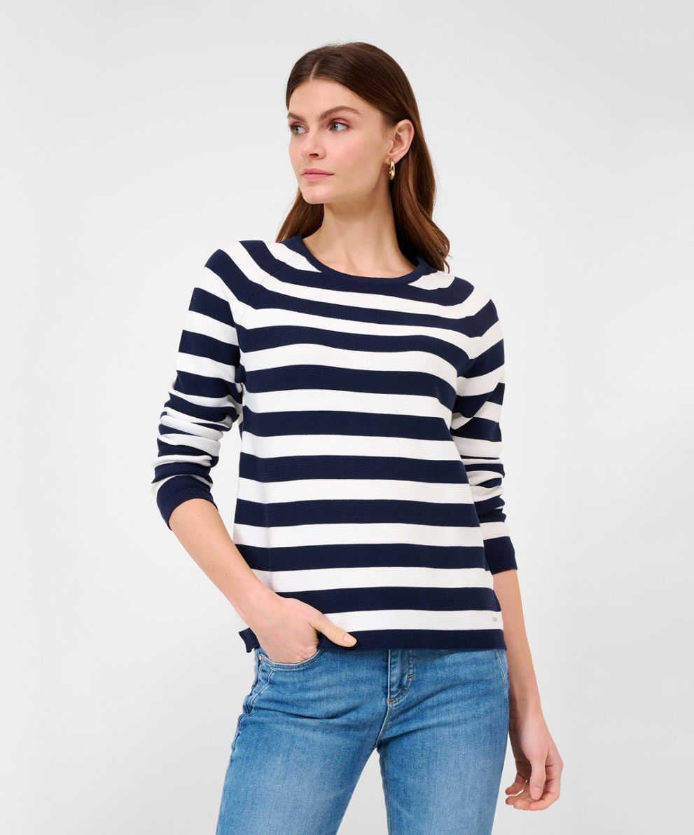 Fair Indigo Women's Organic Pima Cotton Long Sleeve Scoop Neck Tee