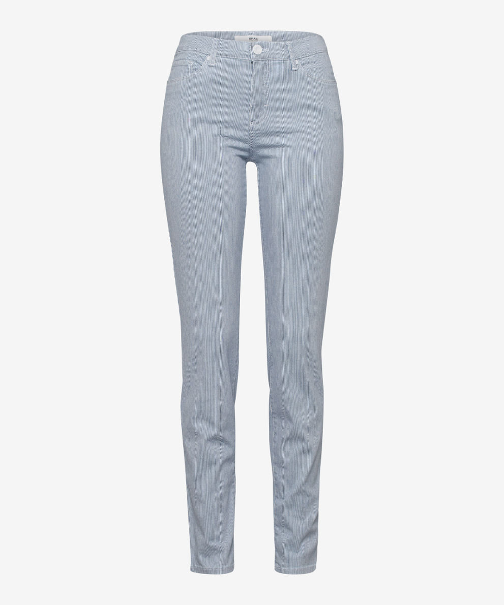 Style Shakira Clean Light Blue Five Pocket Broek In Een Streepdessin Brax Nl