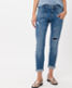 Used destroyed blue,Dames,Jeans,RELAXED,Style MERRIT,Voorkant