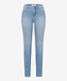 Used bleached blue,Women,Jeans,SLIM,Style SHAKIRA,Stand-alone front view