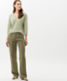 Khaki,Dames,Broeken,RELAXED,Style FARINA,Outfitweergave