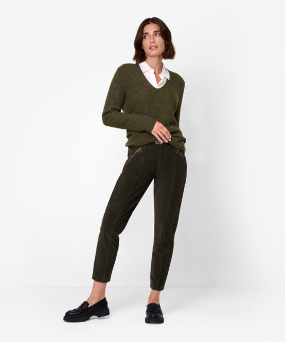 RELAXED dark olive Style Women Pants S MORRIS