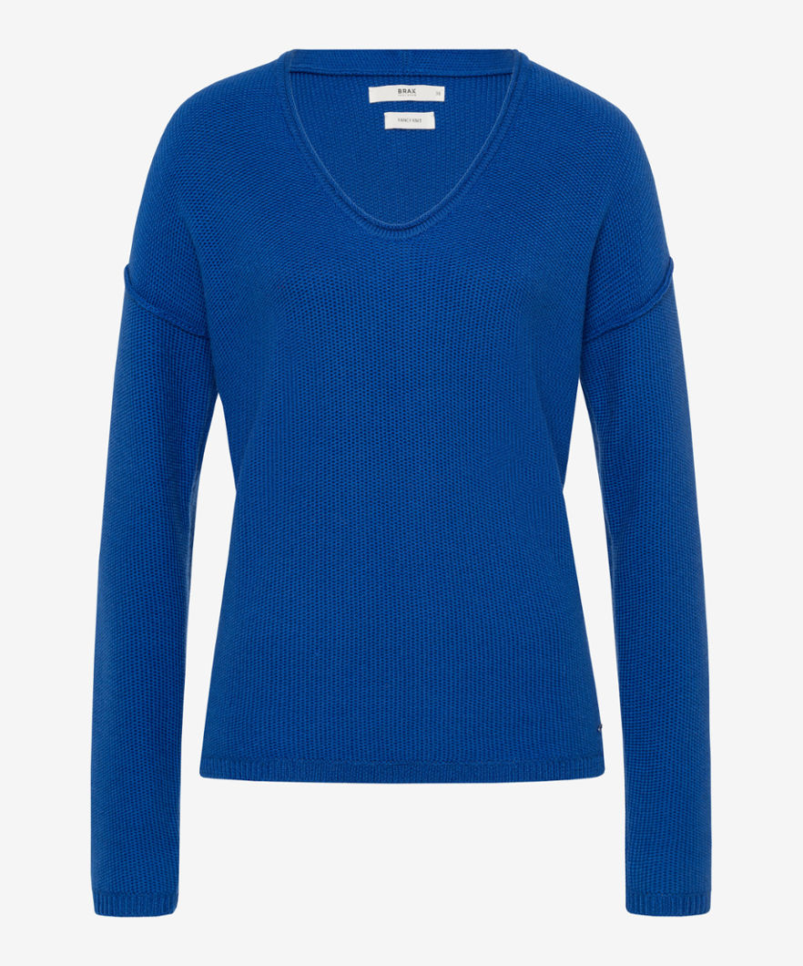 BRAX Dames Pullover Style LANA, electric blue, maat 48