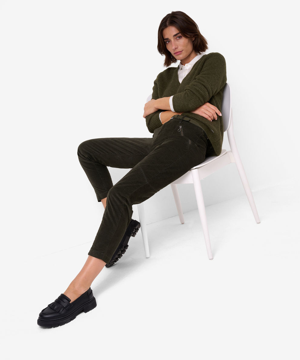 Women Pants Style MORRIS S olive RELAXED dark