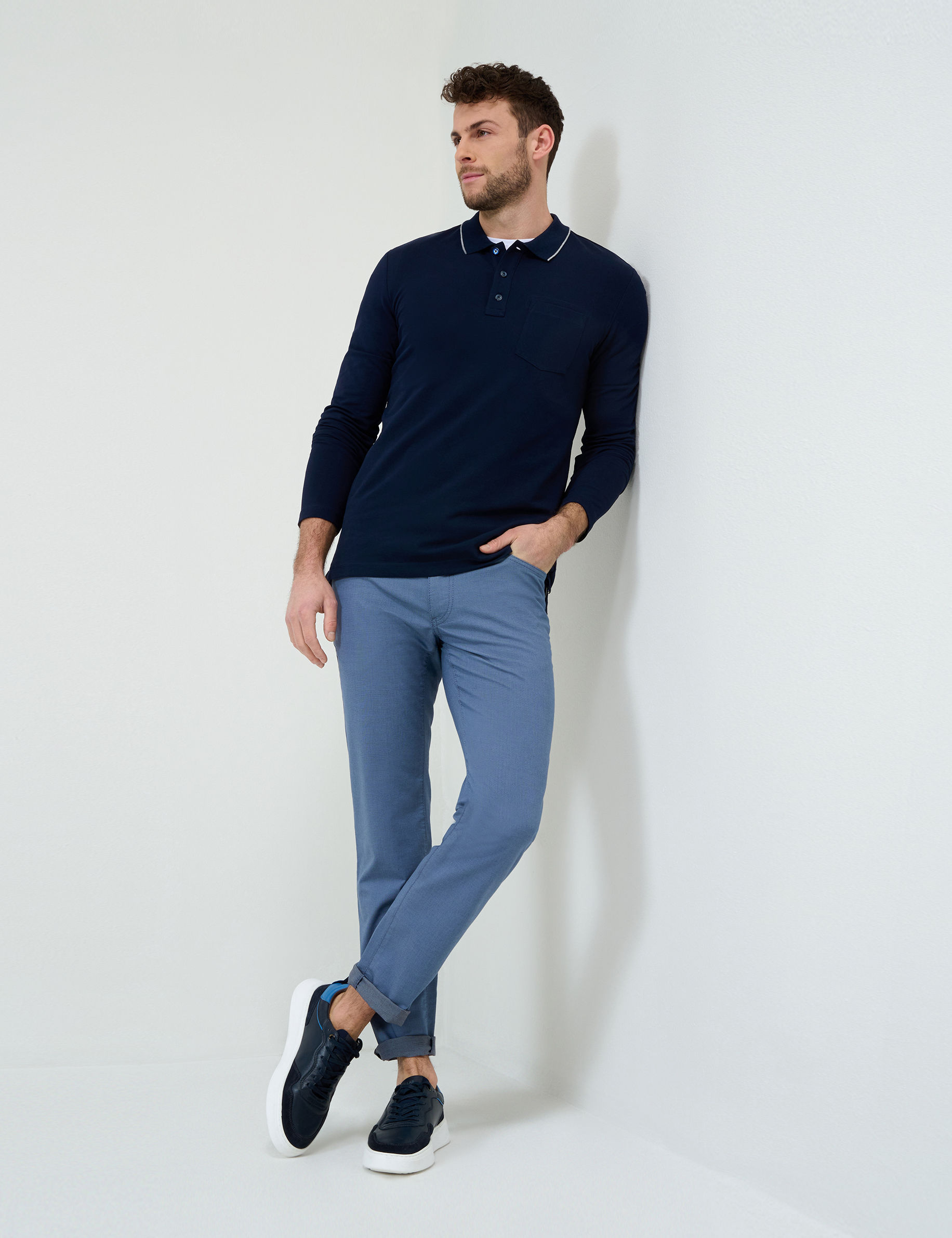 Men Style CADIZ DUSTY BLUE Straight Fit Model Outfit