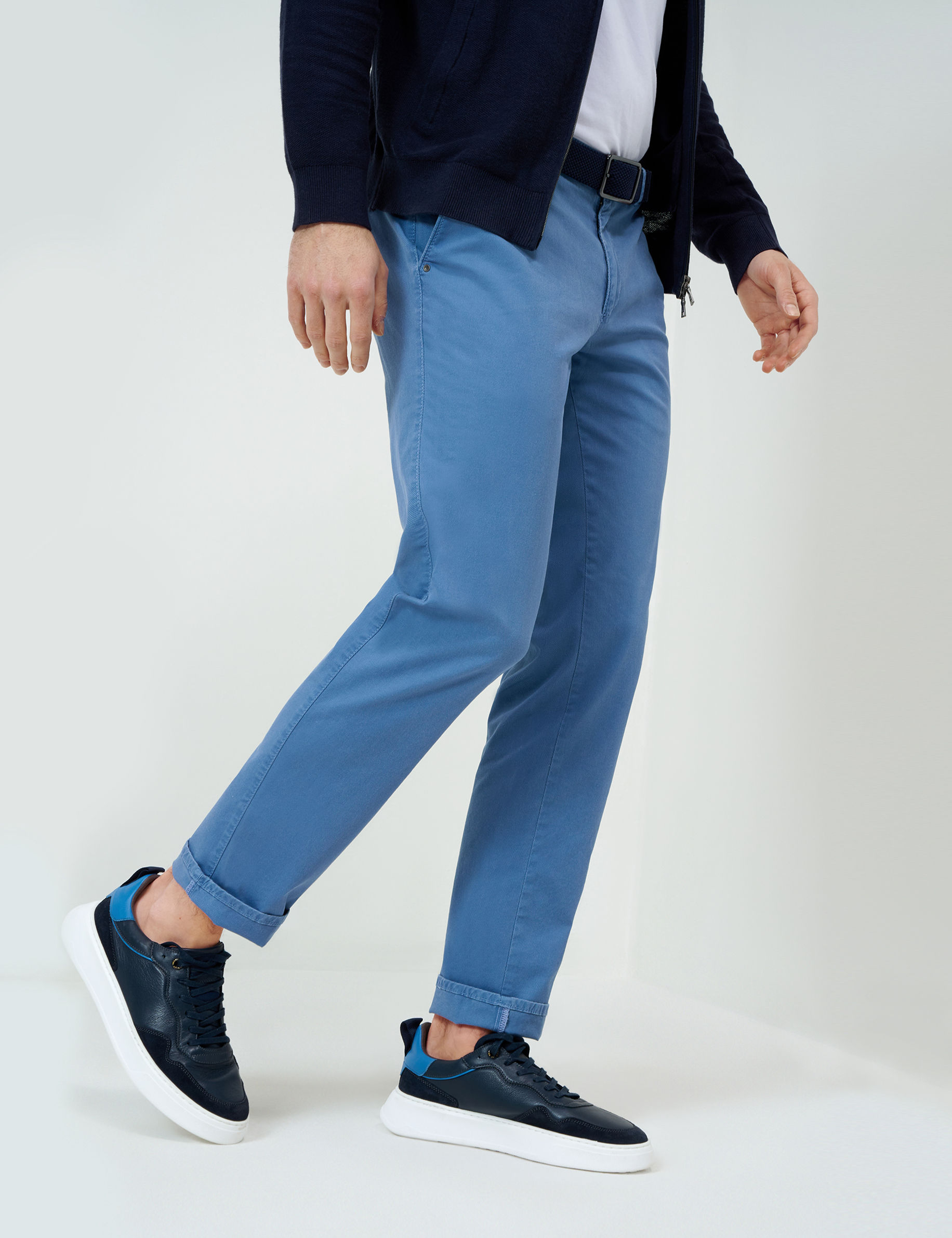 Men Style FABIO IN DUSTY BLUE Modern Fit Model Front