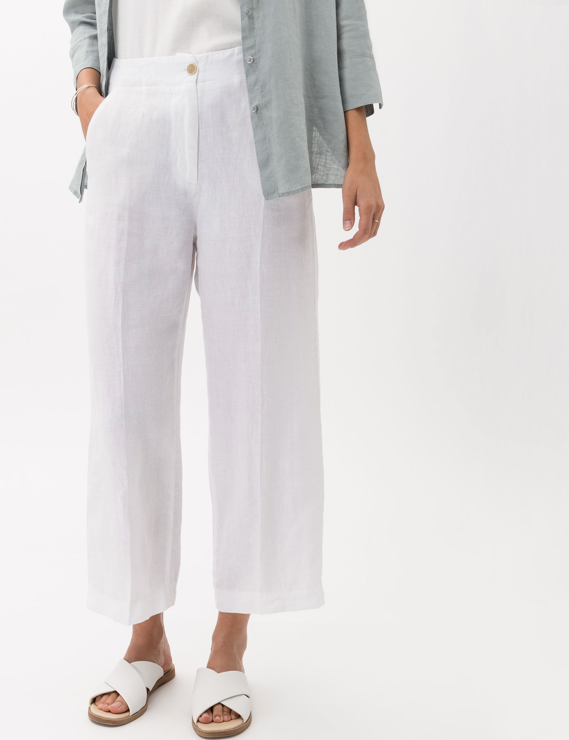 Women Style MAINE S WHITE Wide Leg Model Front