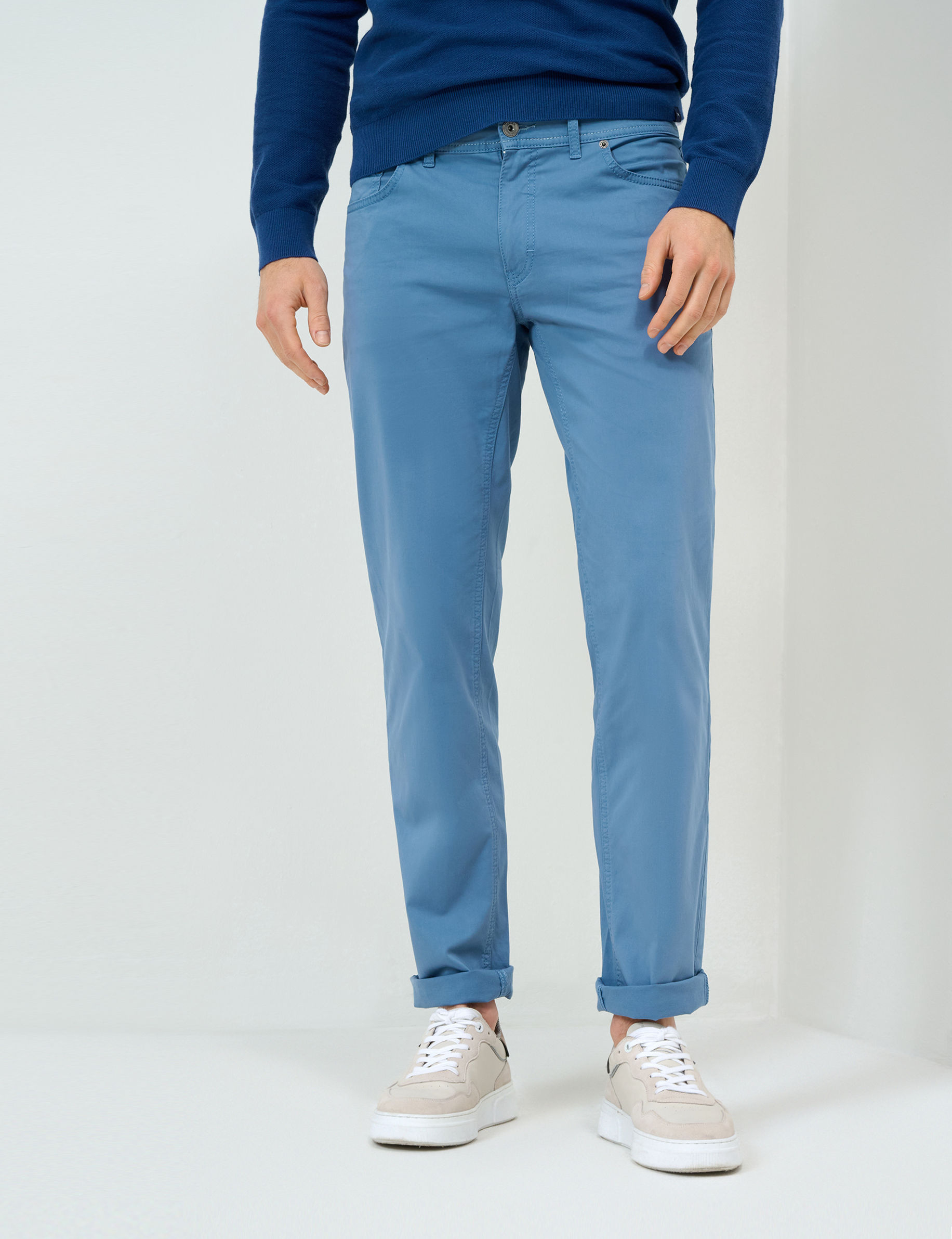Men Style COOPER DUSTY BLUE Regular Fit Model Front