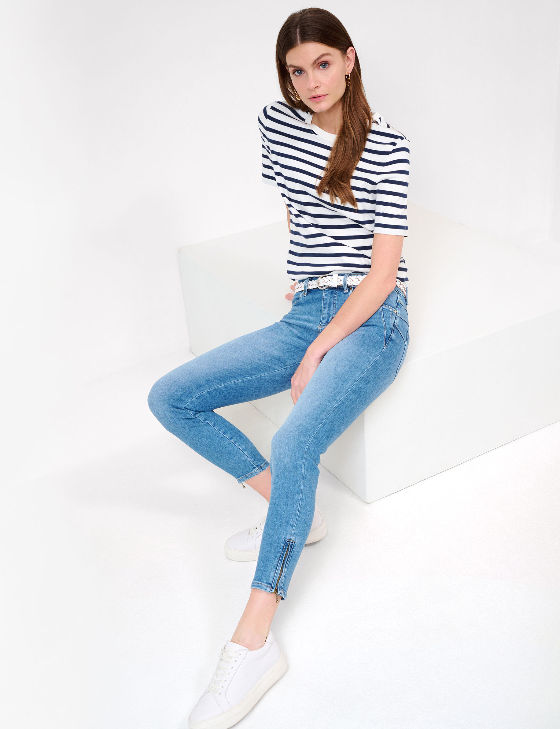 Women Style ANA S USED SUMMER BLUE Skinny Fit Detail 1