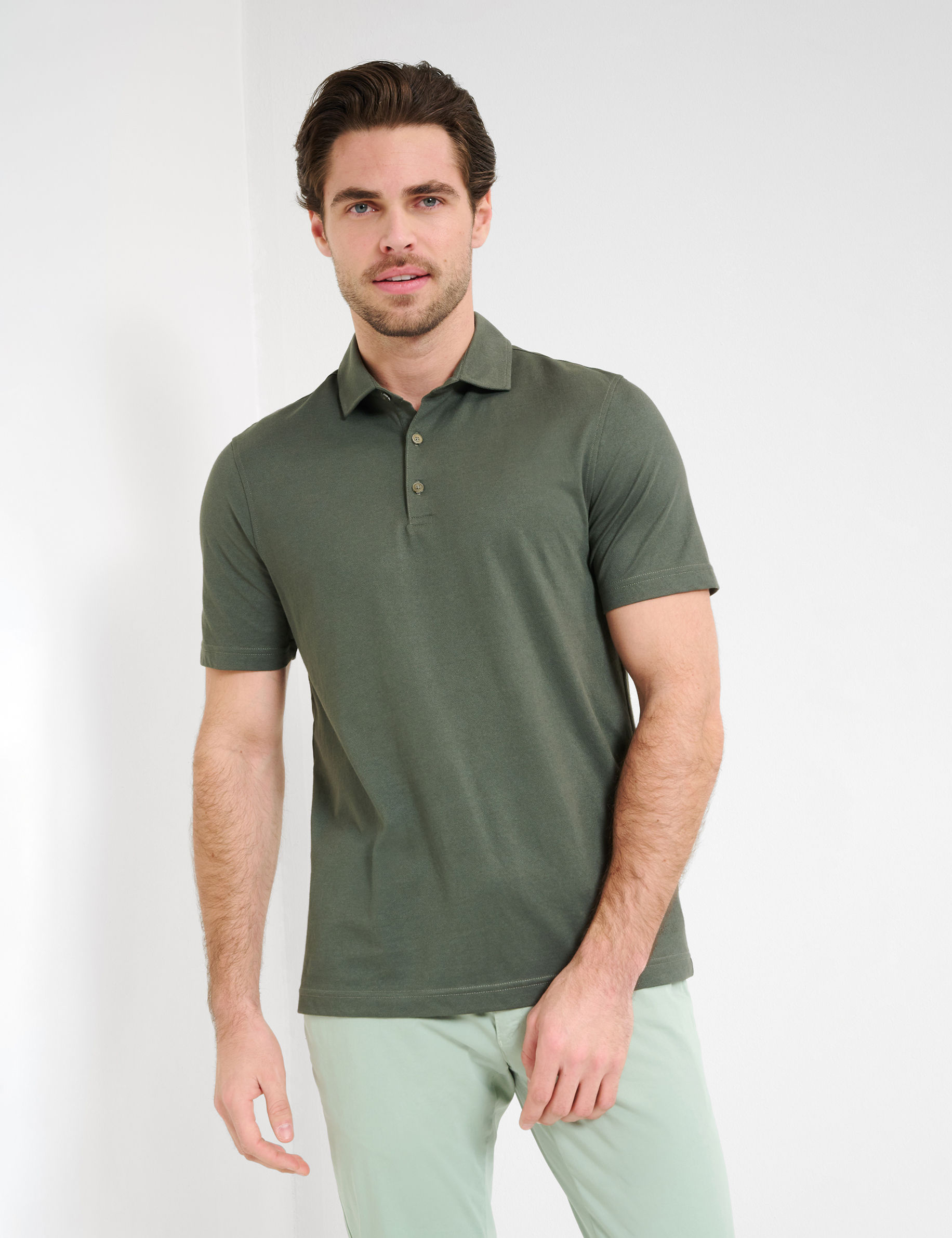 Men Style PEPE pale olive  Model Front