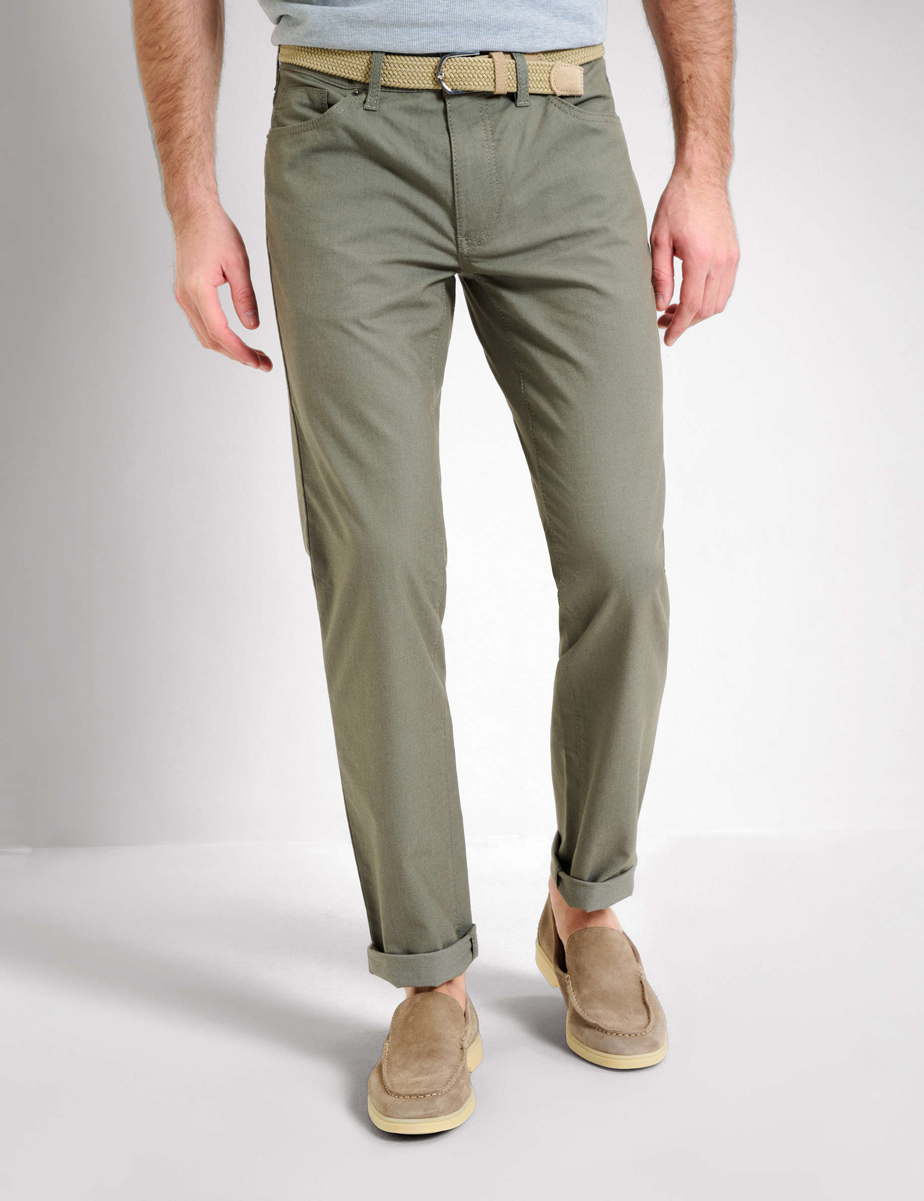 Men Style CADIZ OLIVE Straight Fit Model Front