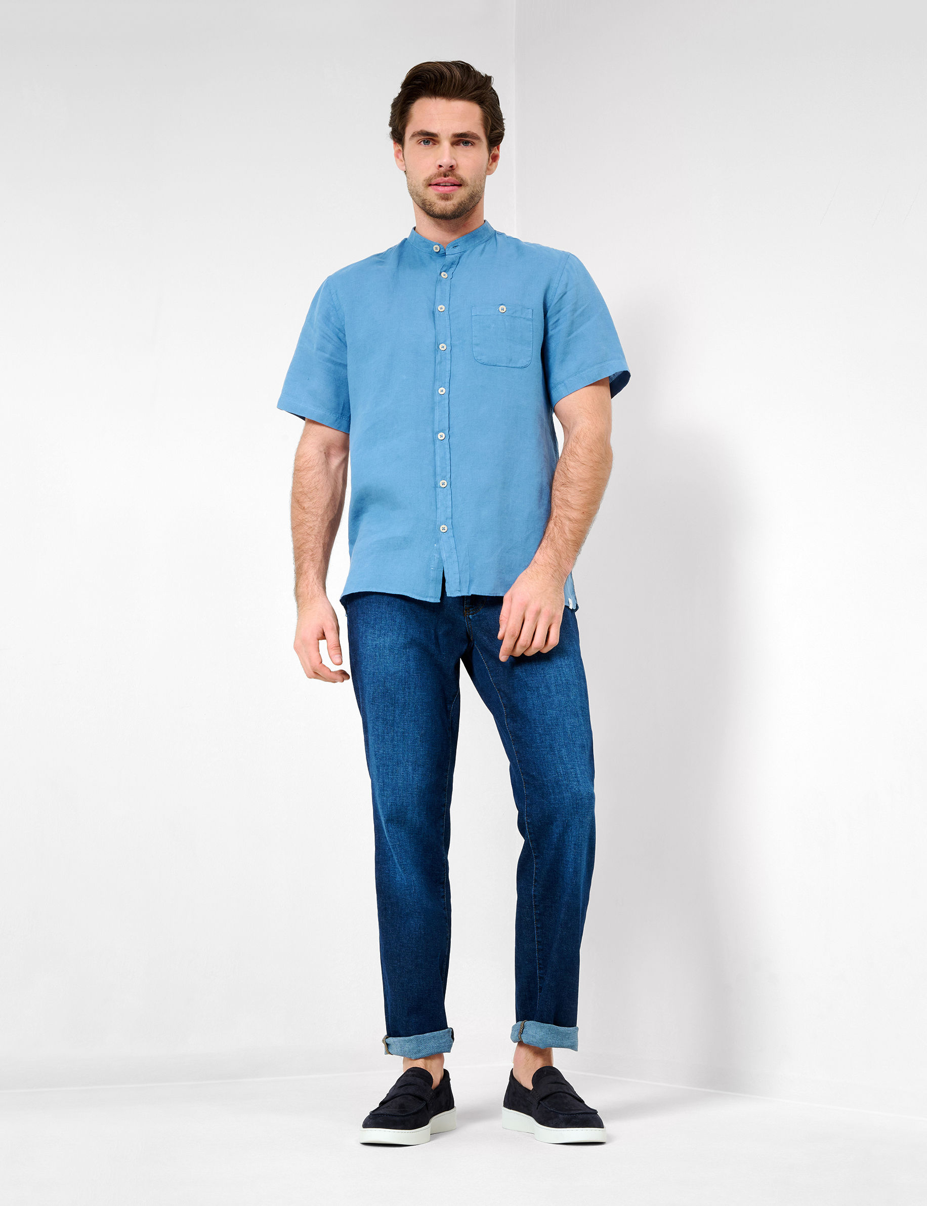 Men Style LIONEL dusty blue  Model Outfit