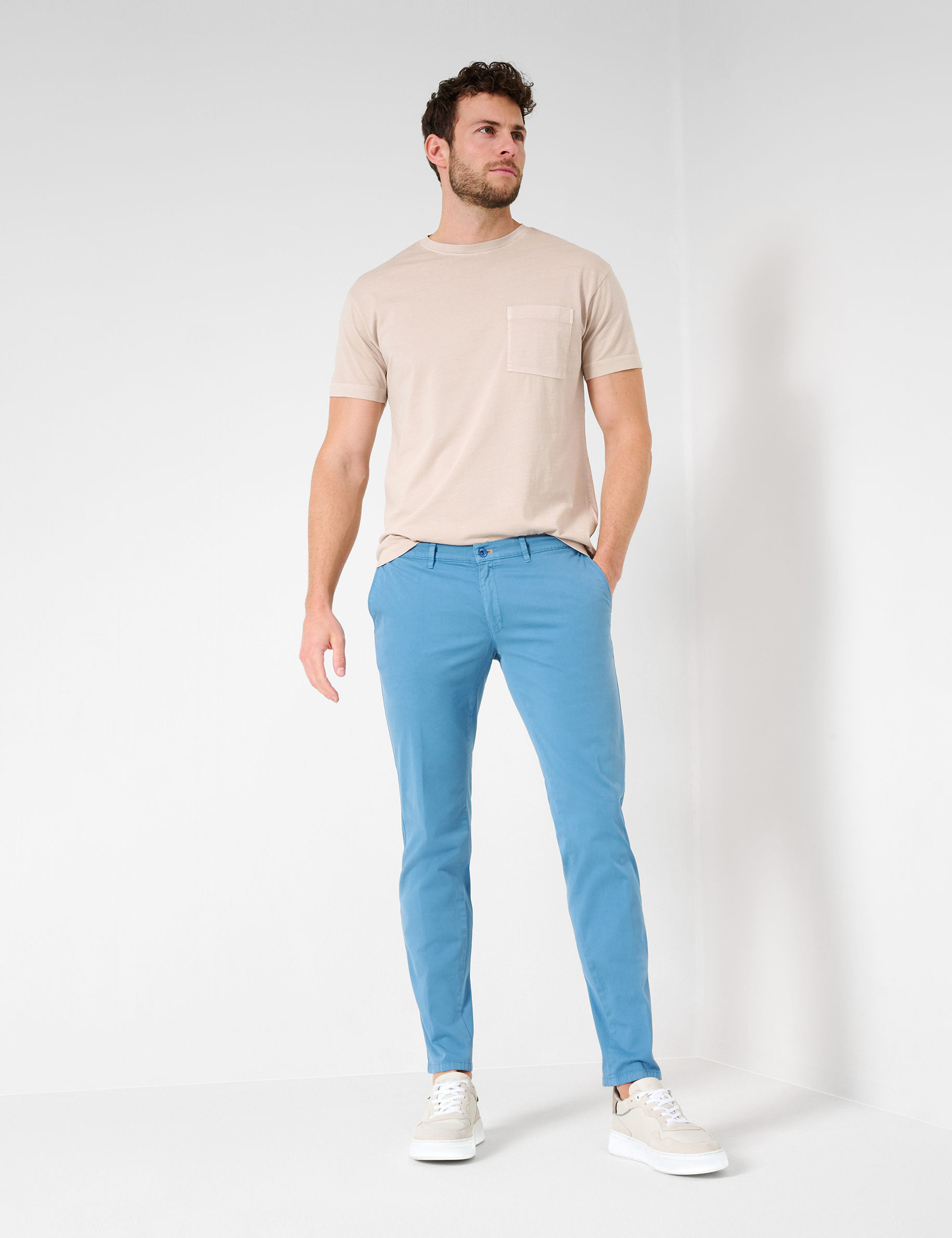 Men Style SILVIO DUSTY BLUE Slim Fit Model Outfit
