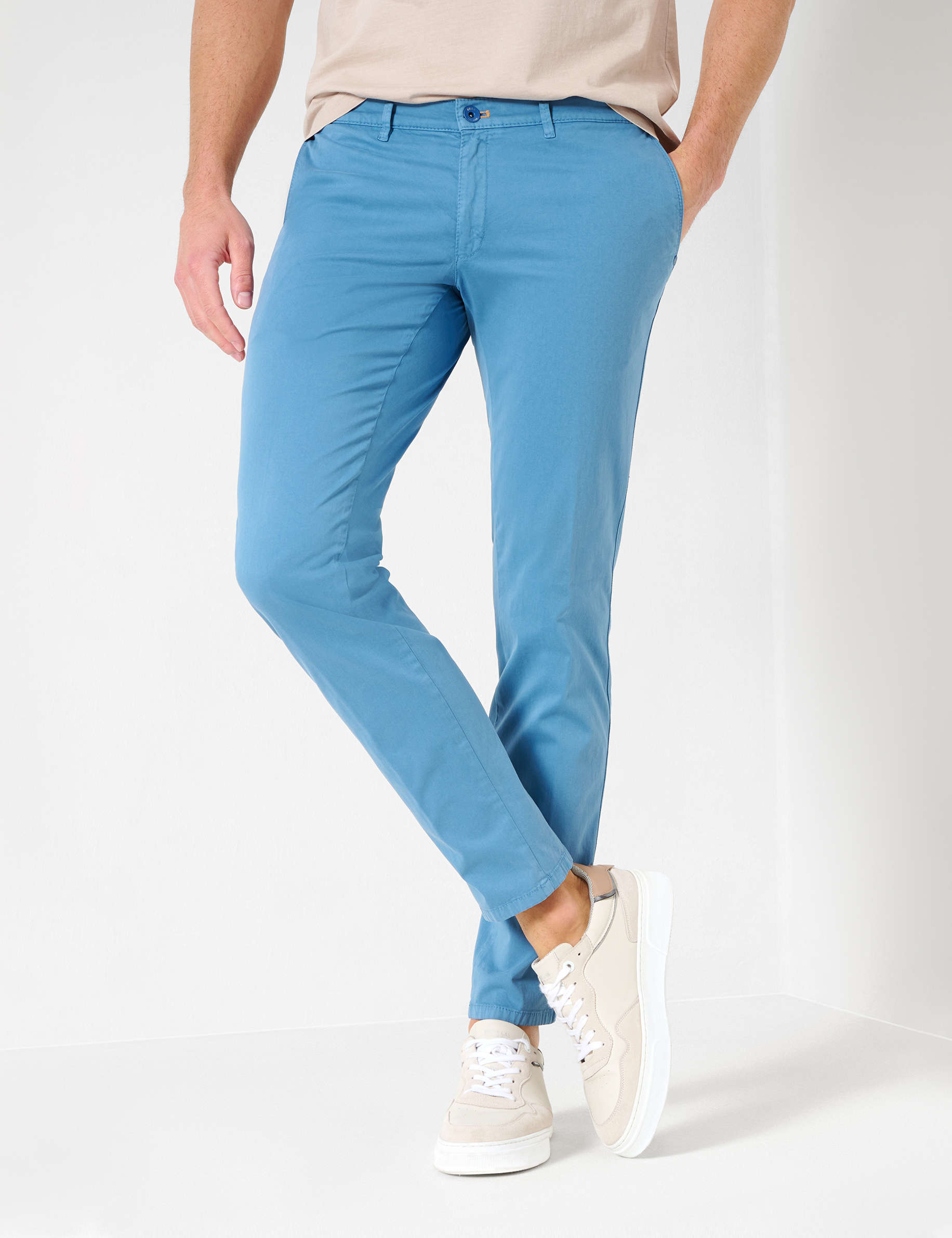 Men Style SILVIO DUSTY BLUE Slim Fit Model Front