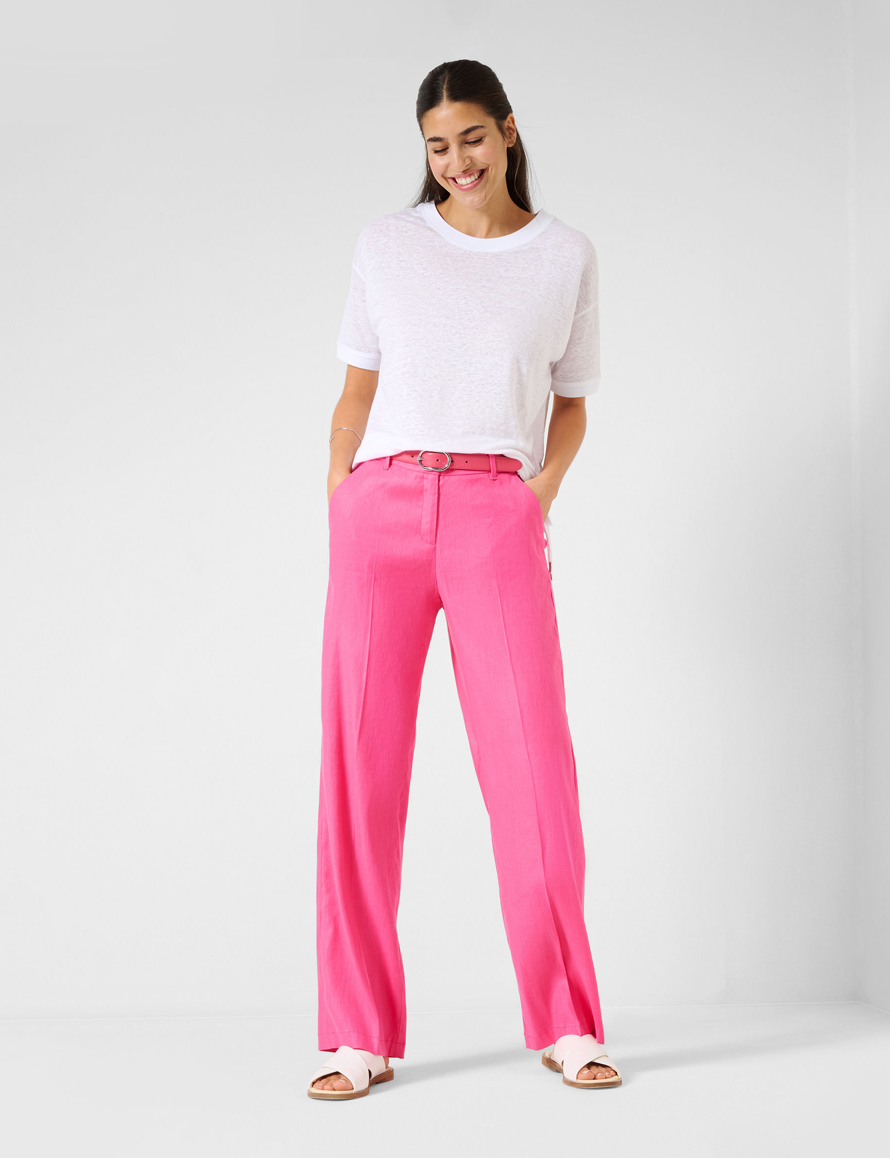 Women Style MAINE PINK Wide Leg Model Outfit