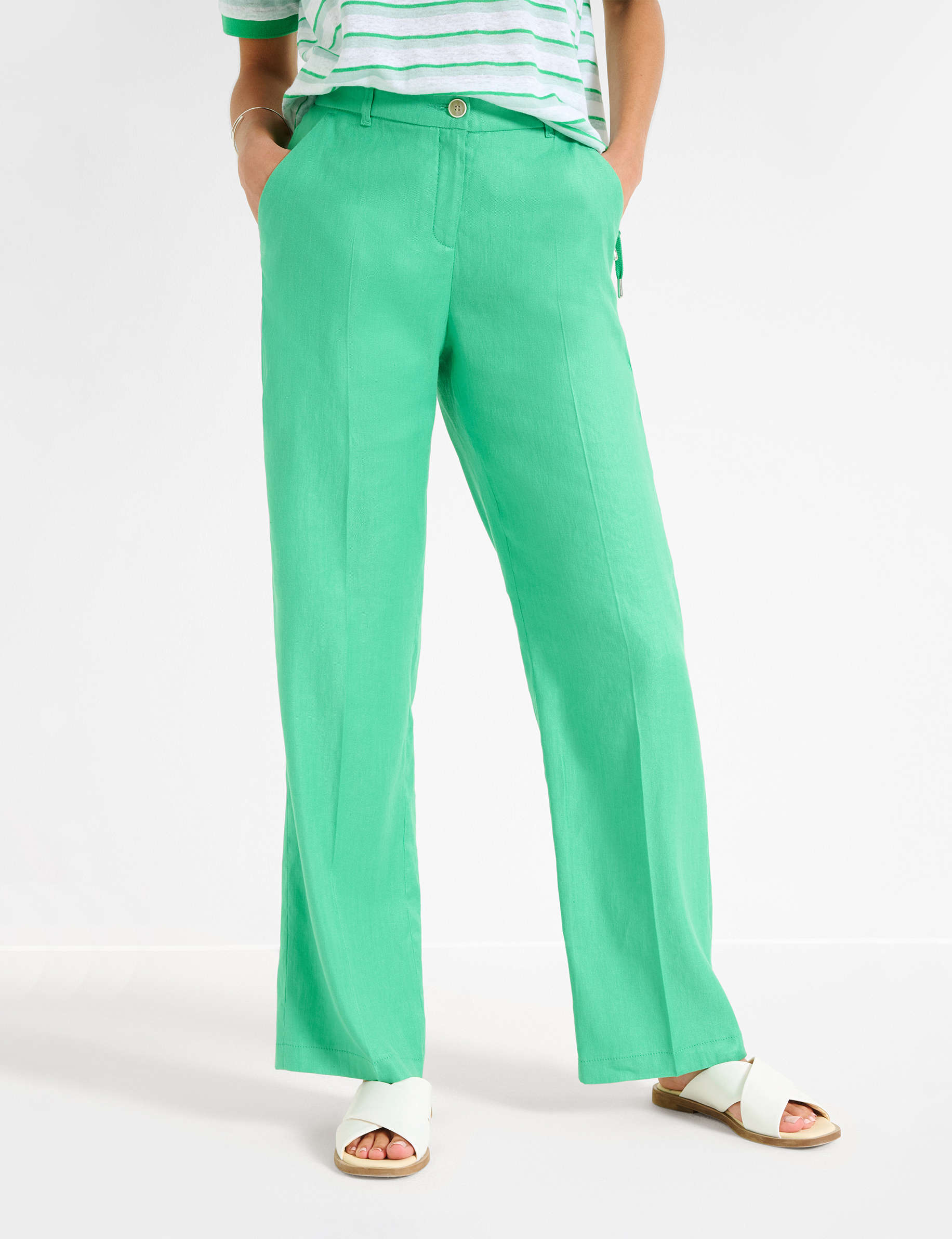 Women Style MAINE APPLE GREEN Wide Leg Model Front