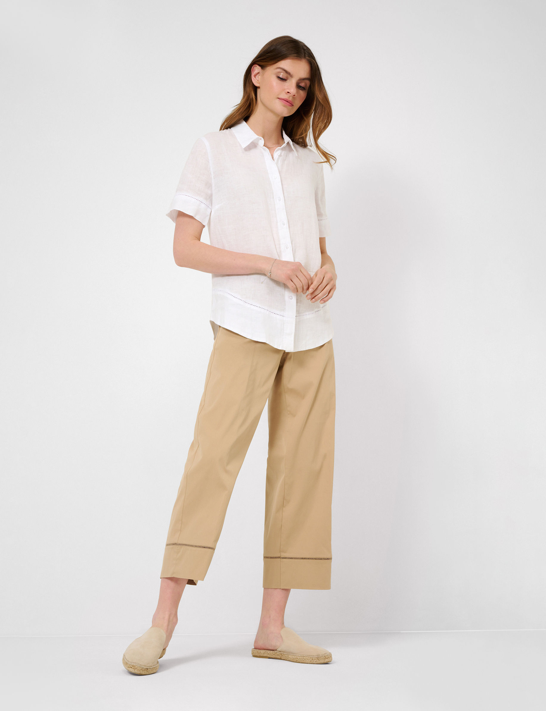 Women Style MAINE S SAND Wide Leg Model Outfit