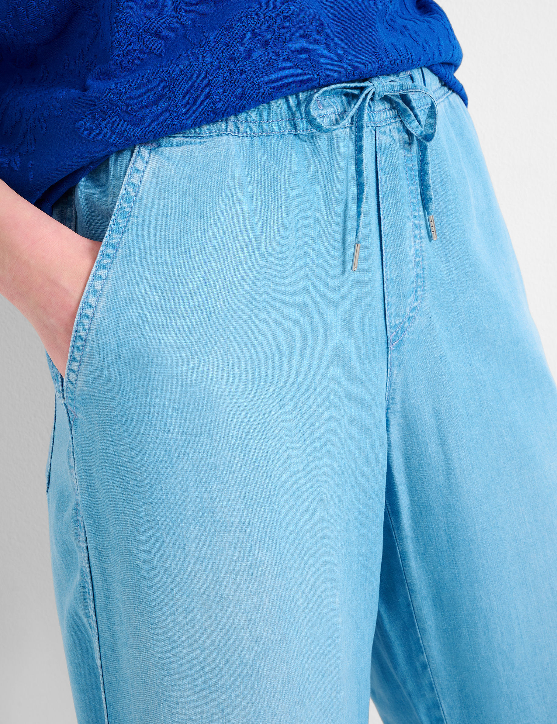 Women Style MAINE USED LIGHT BLUE Wide Leg Detail 1