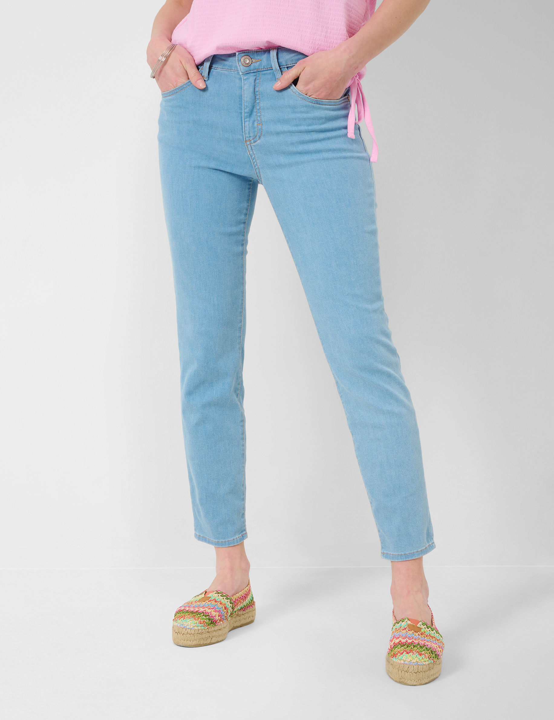 Women Style SHAKIRA S USED LIGHT BLUE Slim Fit Model Front