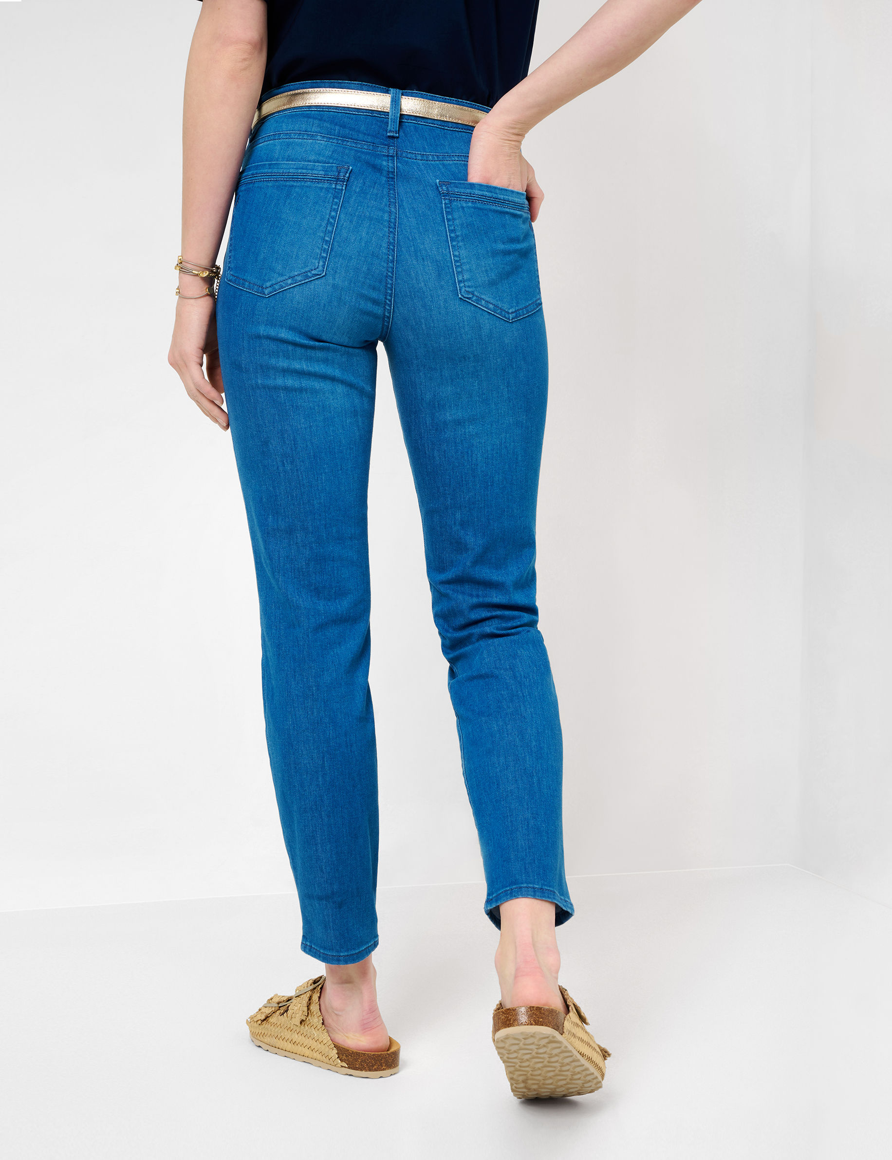 Women Style SHAKIRA S USED FRESH BLUE Slim Fit Model back