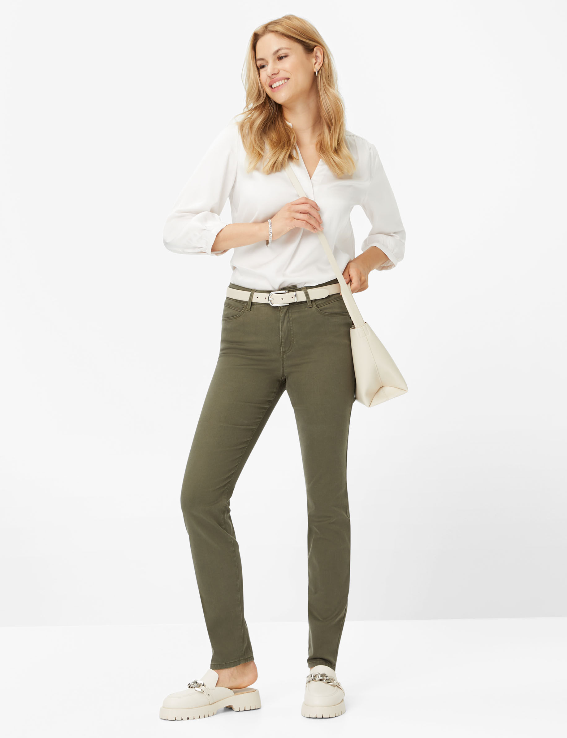 Women Style SHAKIRA SOFT KHAKI Slim Fit Model Outfit