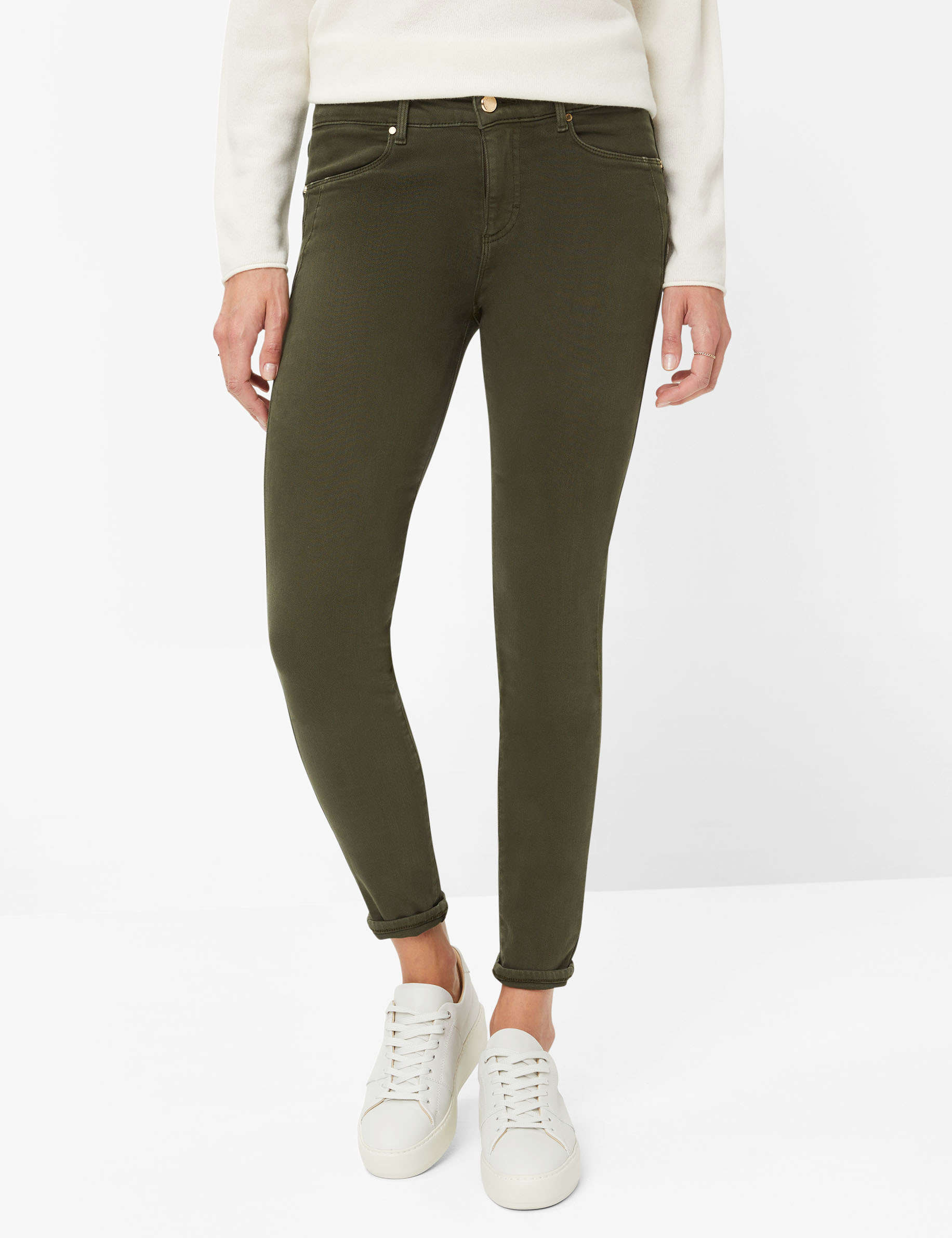 Women Style ANA DARK KHAKI Skinny Fit Model Front