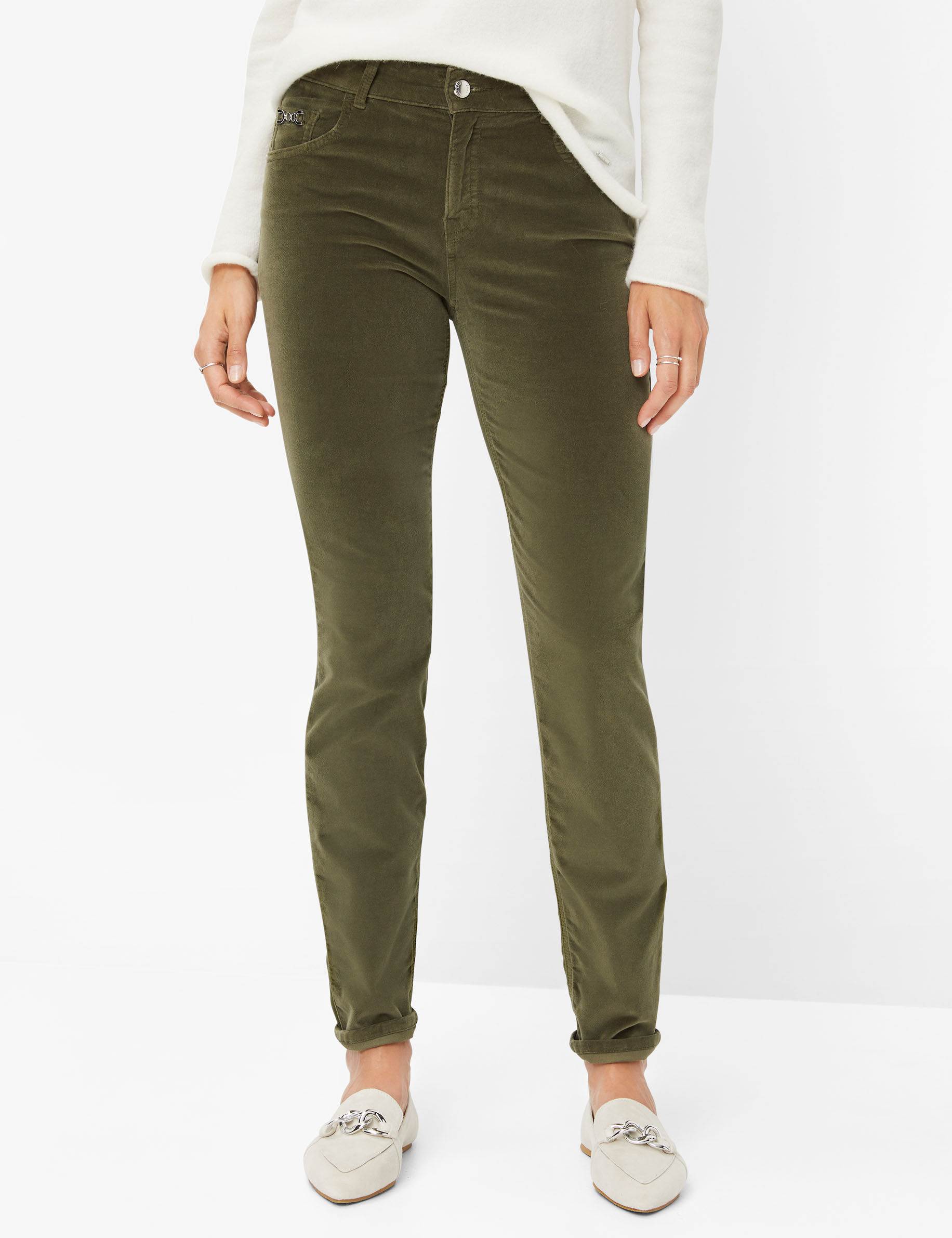 Women Style SHAKIRA SOFT KHAKI Slim Fit Model Front