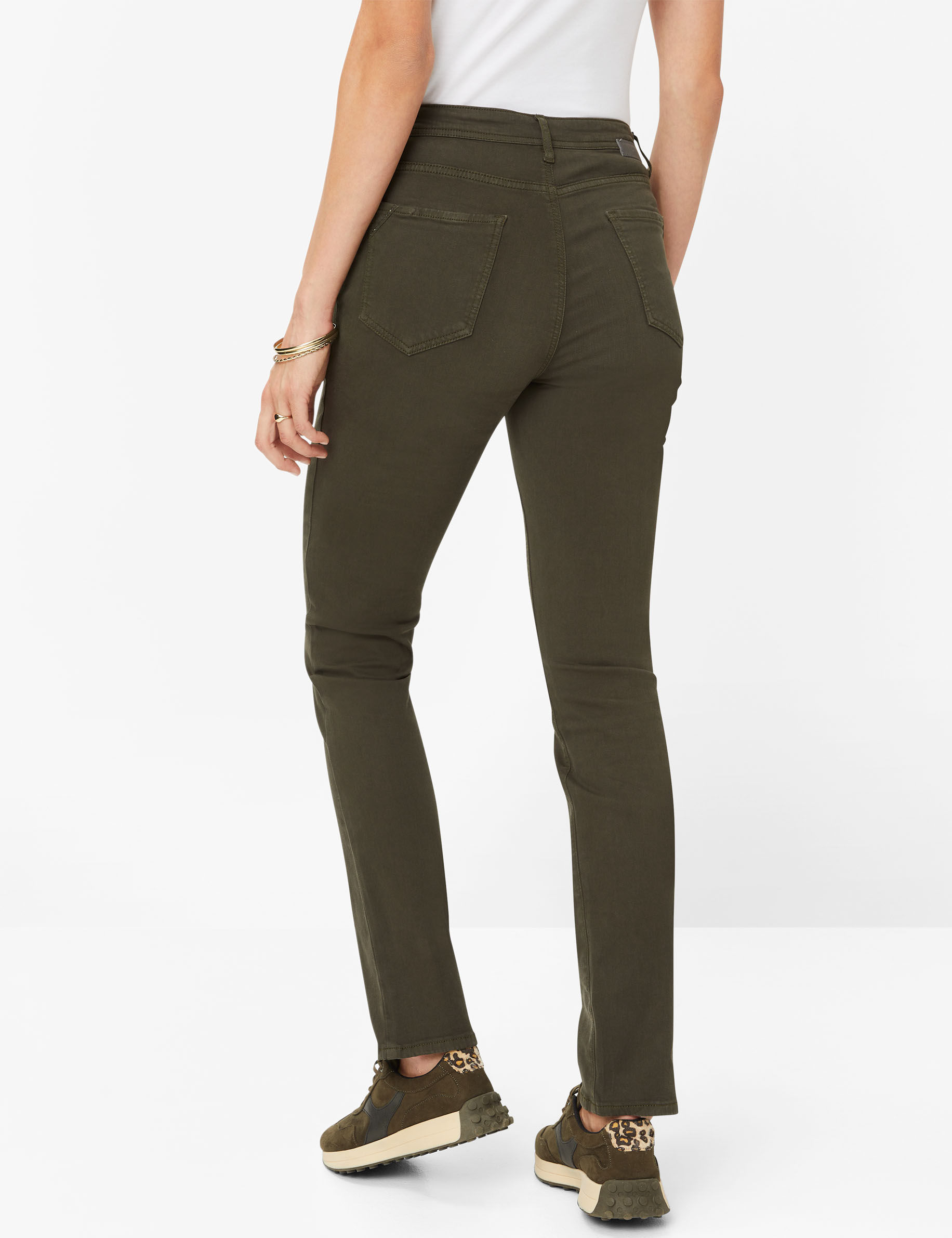 Women Style MARY DARK KHAKI Regular Fit Model back